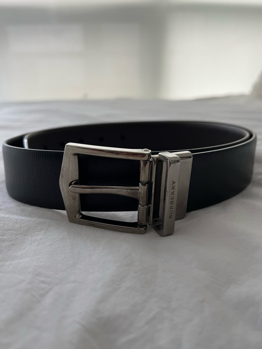 Burberry Black and Brown Reversible Belt